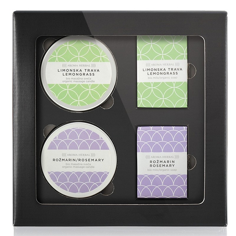 Darilni set - organski sveči in mili