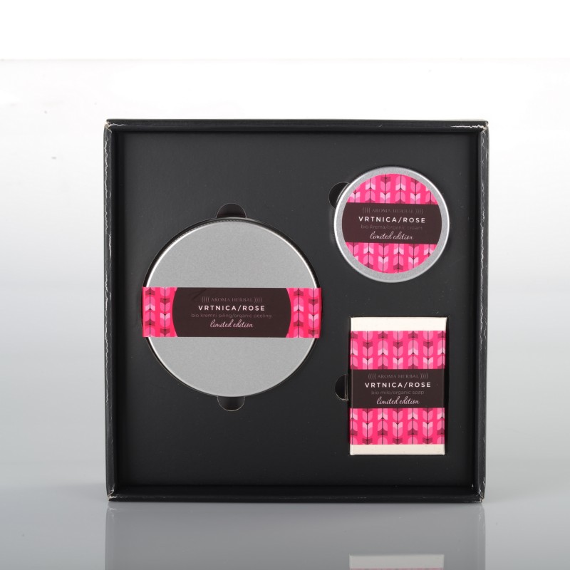 Darilni set : Vrtnica/Rose - piling, krema in milo