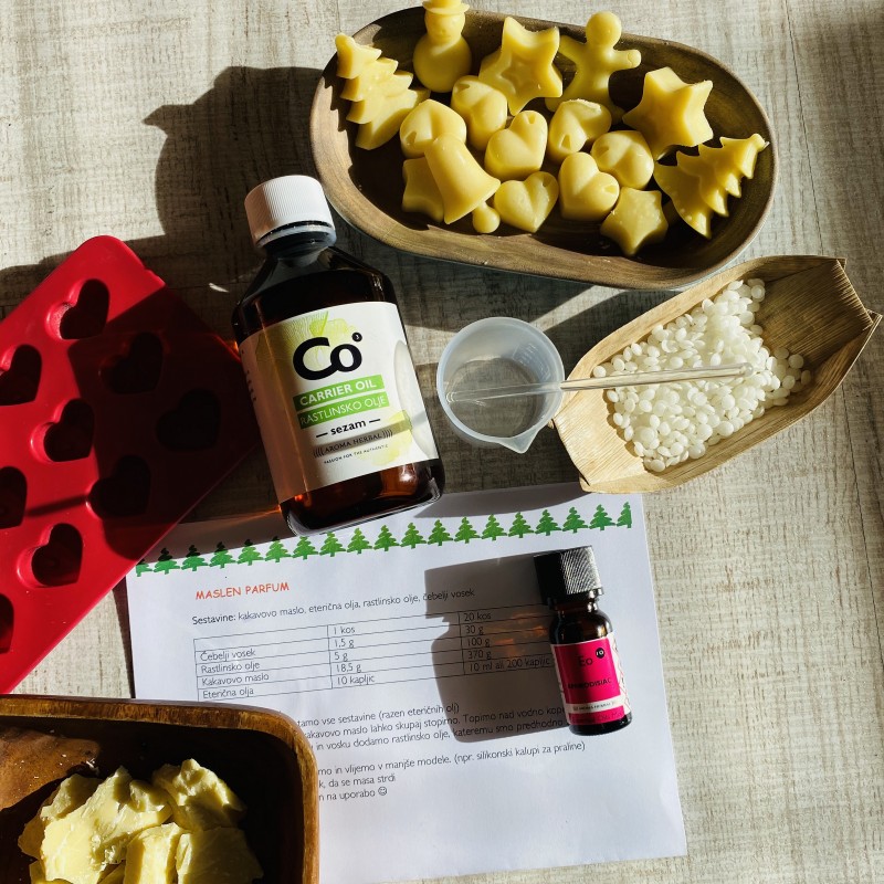 PAKET SVEČKE & PARFUM PLOŠČICE - paket za izdelavo daril 20 kos