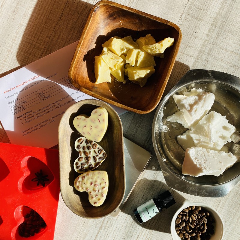 PAKET MASLENE PLOŠČICE & BODY MIST - paket za izdelavo daril 20 kos